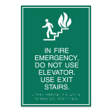 Essential Braille In Fire Emergency Sign with Border 9" x 13"