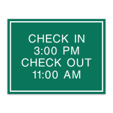 Essential ADA Braille Check In/Check Out Sign with Border - 7.5" x 5.75"