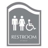Ocean ADA Unisex + Handicap Restroom Sign - 8" x 10.25"