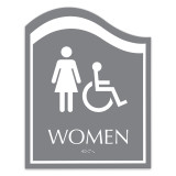 Ocean ADA Women/Accessible Restroom Sign - 8" x 10.25"