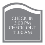Ocean ADA Braille Check In/Check Out Sign with Border - 8" x 8"