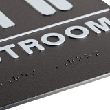ADA Braille Black 6" x 9" Sign - Unisex Restroom