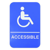 ADA Braille Blue 6" x 9" Sign - Handicap Accessible