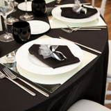 Dynasty Square Tablecloth (Black) - 62"x62"