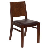 Wood Tapered Back Chair with Black Vinyl Seat