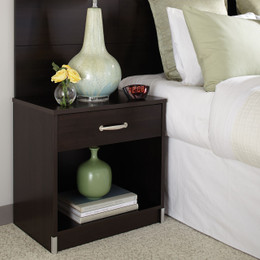 CRM3 - Brushed Nickel Corner Protector on Nightstand