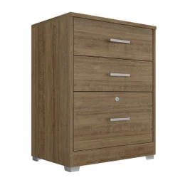 3-Drawer Nightstand with Lock (#TX3DL)