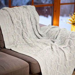 Pearl Grey Throw Blanket Detail