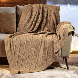 Latte Throw Blanket Showing Pattern