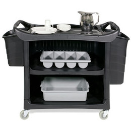 Cart with Optional Bins (Silverware Bin on Left, Refuse Bin on Right)