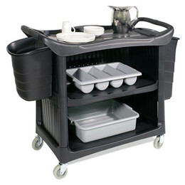 Cart with Optional Bins (Silverware Bin on Left, Refuse Bin on Right)