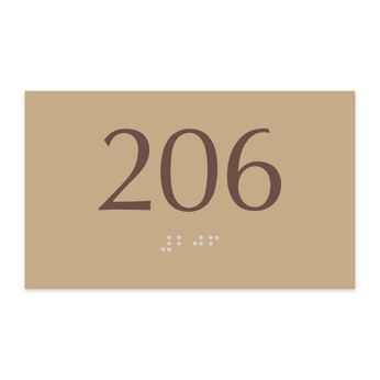 Classic 3" x 5" ADA Braille Room Number Sign