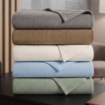 Ridgeline Ribbed Fleece Blanket - Twin 66"x90"