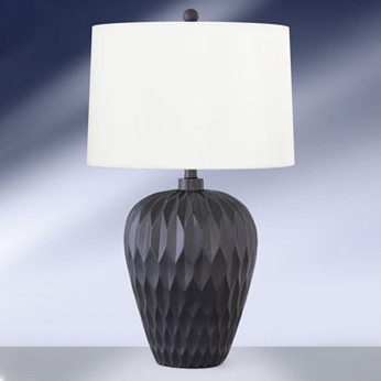 Satin Black Table Lamp (28"H)