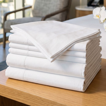 Royale 250 ct. White Deep Fitted Sheets - King 78"x80"x15" (6/pk)