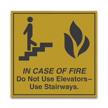 "In Case Of Fire" Sign 6" x 6"