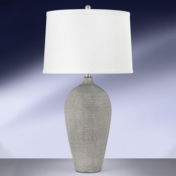 Spun Grey Ceramic Table Lamp