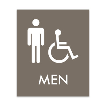 Essential Basic Engraved Men's Restroom Sign With Handicap Symbol