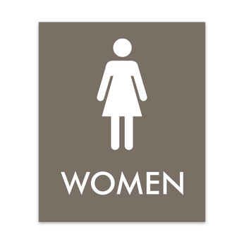 Essential Basic Engraved Women's Restroom Sign - 7.5" W x 9" H