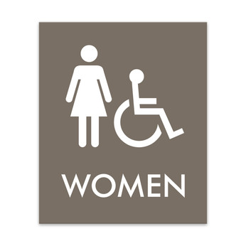 Essential Basic Engraved Women's Restroom Sign with Handicap Symbol