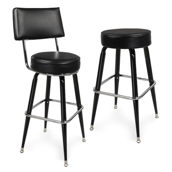 Padded Black Swivel Barstools