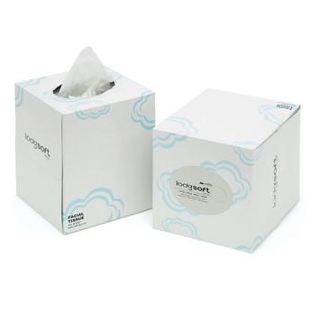 LodgSoft 2-Ply Facial Tissue Cube Box - 36 bx/cs.