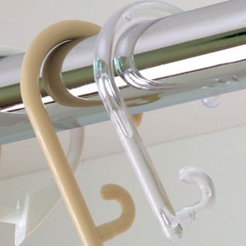 J Shape Shower Curtain Hooks - 1 dz.