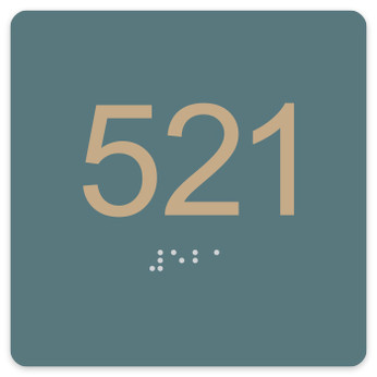 Classic 4" x 4" ADA Braille Room Number Sign