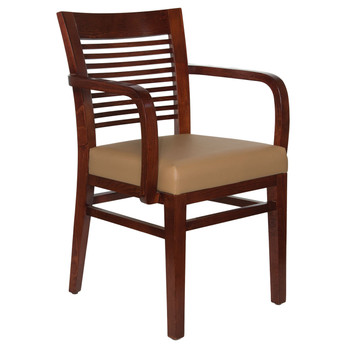 Decorative Ladder Back Arm Chair With Wood Frame