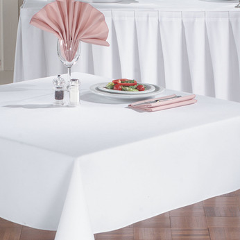 Dynasty Polyester Tablecloths & Napkins Ivory & White