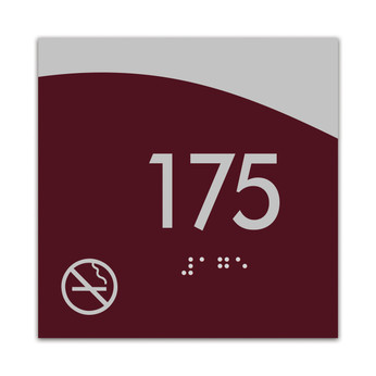 Horizon 4" x 4" ADA Braille Room Number Sign with Symbol