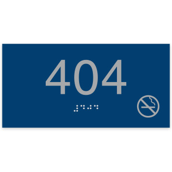 Classic 3" x 6" No Smoking ADA Braille Room Number Sign