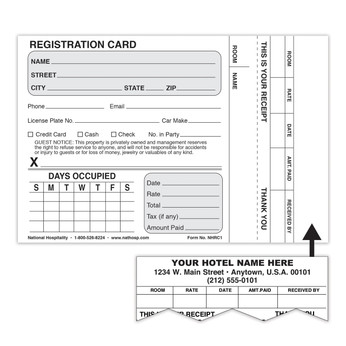 Custom Imprinted Registration Card w/ Guest Receipt - 500/pk.