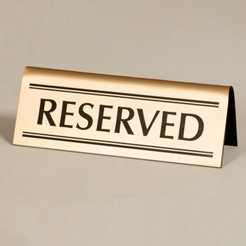 "Reserved" Table Tent