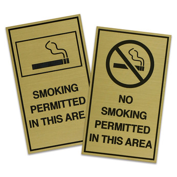 Engraved "No Smoking" & "Smoking Permitted" Signs