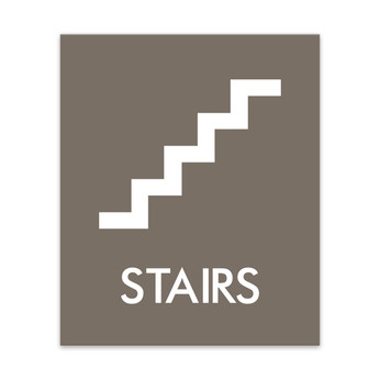 Essential Engraved Stair Sign with Symbol - 7.5"W X 9"H