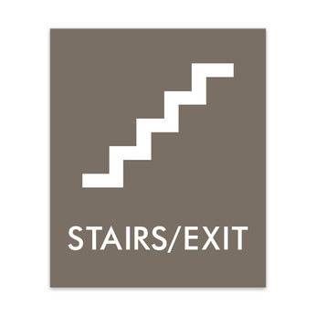 Essential Engraved Stairs/Exit Sign with Symbol - 7.5"W X 9"H