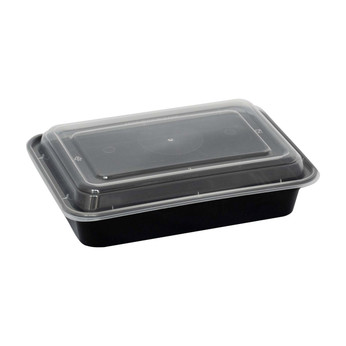 Rectangular Plastic "To Go" Container w/ Lid