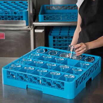 20-Compartment Divided Tilted Glass Rack