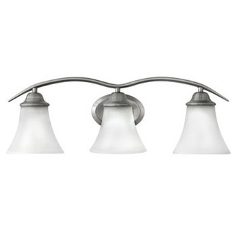 Brushed Steel 3-Light Vanity Fixture - 24"W x 9"H