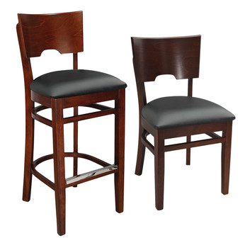 Notched Back Chairs & Barstools With Wood Frame