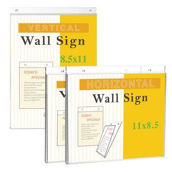 Wall Mount 8.5" x 11" Sign Holders - Pack of 2