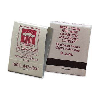 20 Stick Custom Matchbooks - Burgundy on Grey