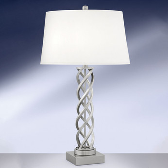 Helix Brushed Steel Table Lamp