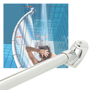 5' Stainless Steel Curved Shower Rod