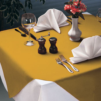 Embassy Polyester (Gold) Square Tablecloth - 46"x46"
