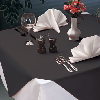 Embassy Polyester (Black) Round Tablecloth - 76" Dia