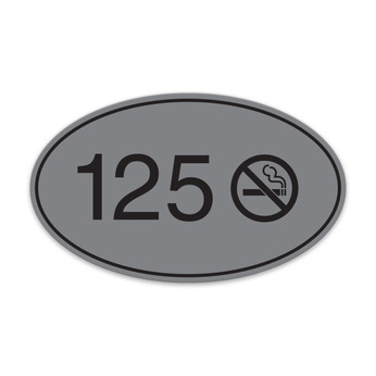 Deluxe Oval Door Number Sign with Symbol - 5" x 3"