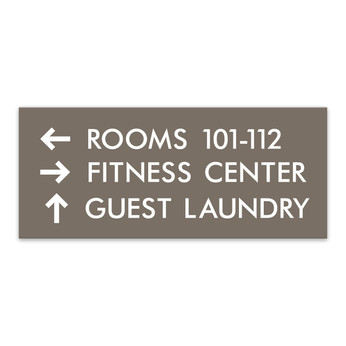 Essential Engraved 3-Line Directional Sign - 11.75"W X 5"H