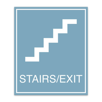 Essential Engraved Stairs/Exit Sign with Border + Symbol - 7.5"W X 9"H